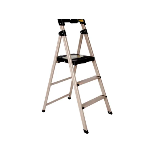 Foldable Easy Store Step Ladder Aluminium Gold Boomjoy BJ-TZ-3T 3 Steps Ladder With One Year Warranty