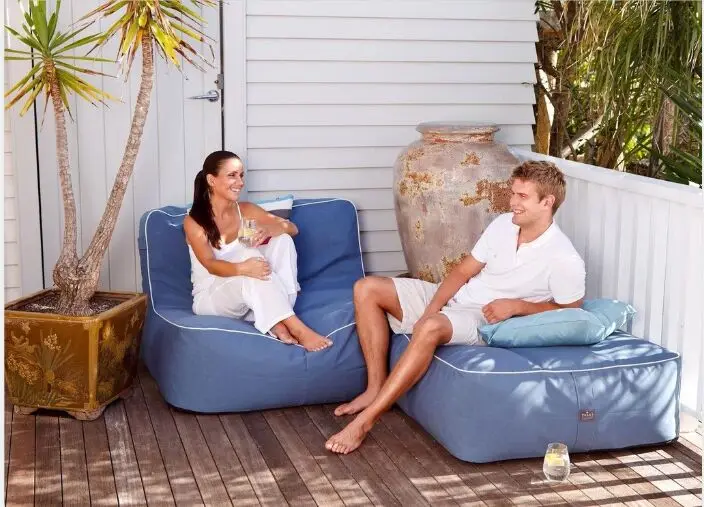 New arrival classic unique internal structure  outdoor bean bag with the flexibility of modular ottoman