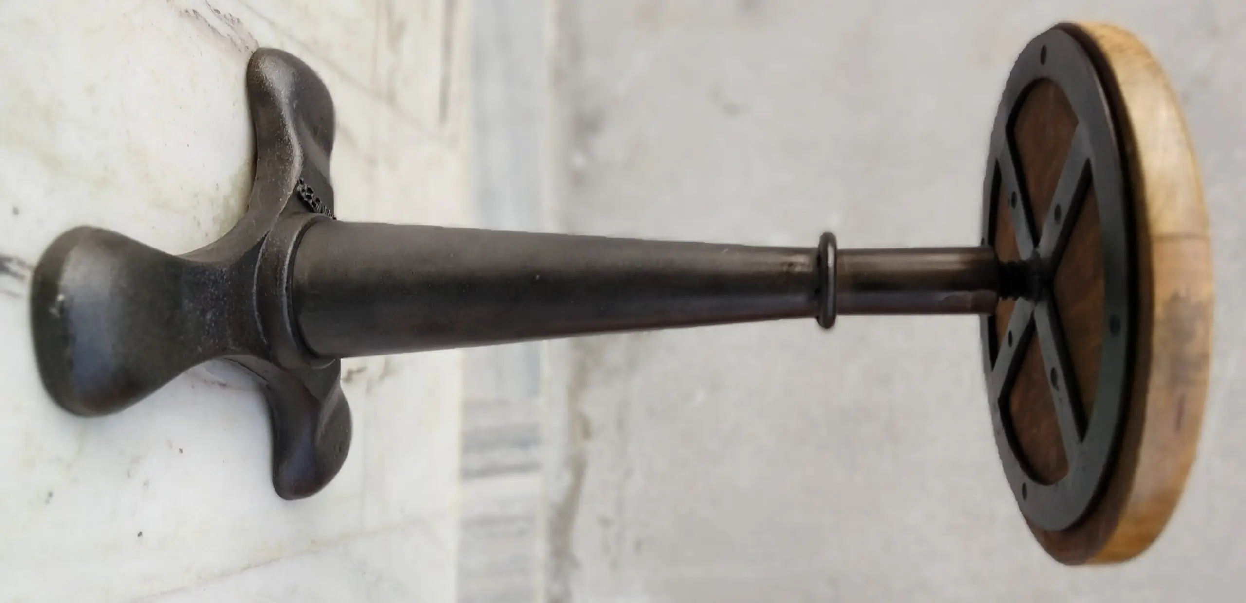 Cast Iron Singer Revolving Stool With Wooden Seat