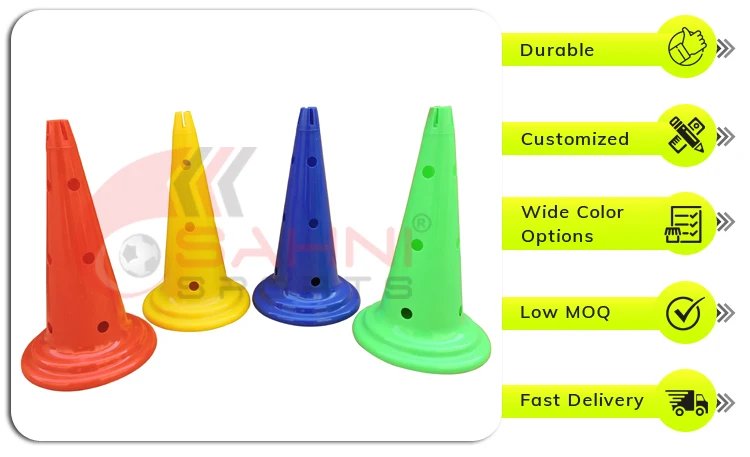 Wholesale 20 Inch Agility Cones High Quality PE Plastic Sports Equipment with Hole & Slit Best Price Training Cone Marker