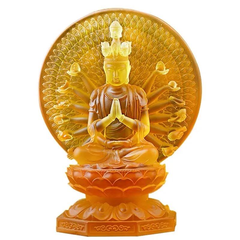 Высококачественная статуя Будды Гуань Инь Liuli тысячи рук Гуань Инь Статуи Будды