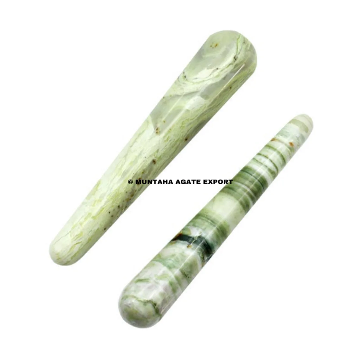 Natural Serpentine Crystal Curve Massage Wand Buy Wholesale Massager Healing Tiger Eye Crystal Massage Wand from Muntaha Agate