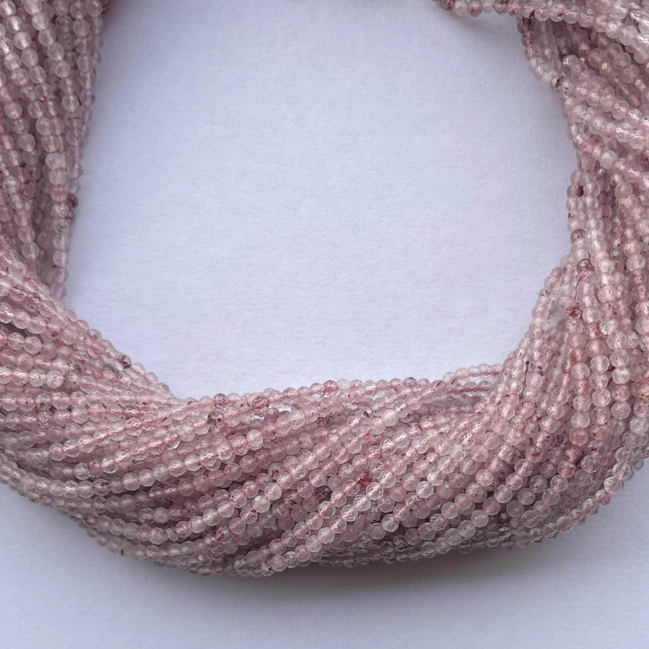 2mm 3mm Natural Micro Strawberry Quartz Stone Faceted Gemstone Latest Beads Strand Semi Precious Supplier Shop Online Regular