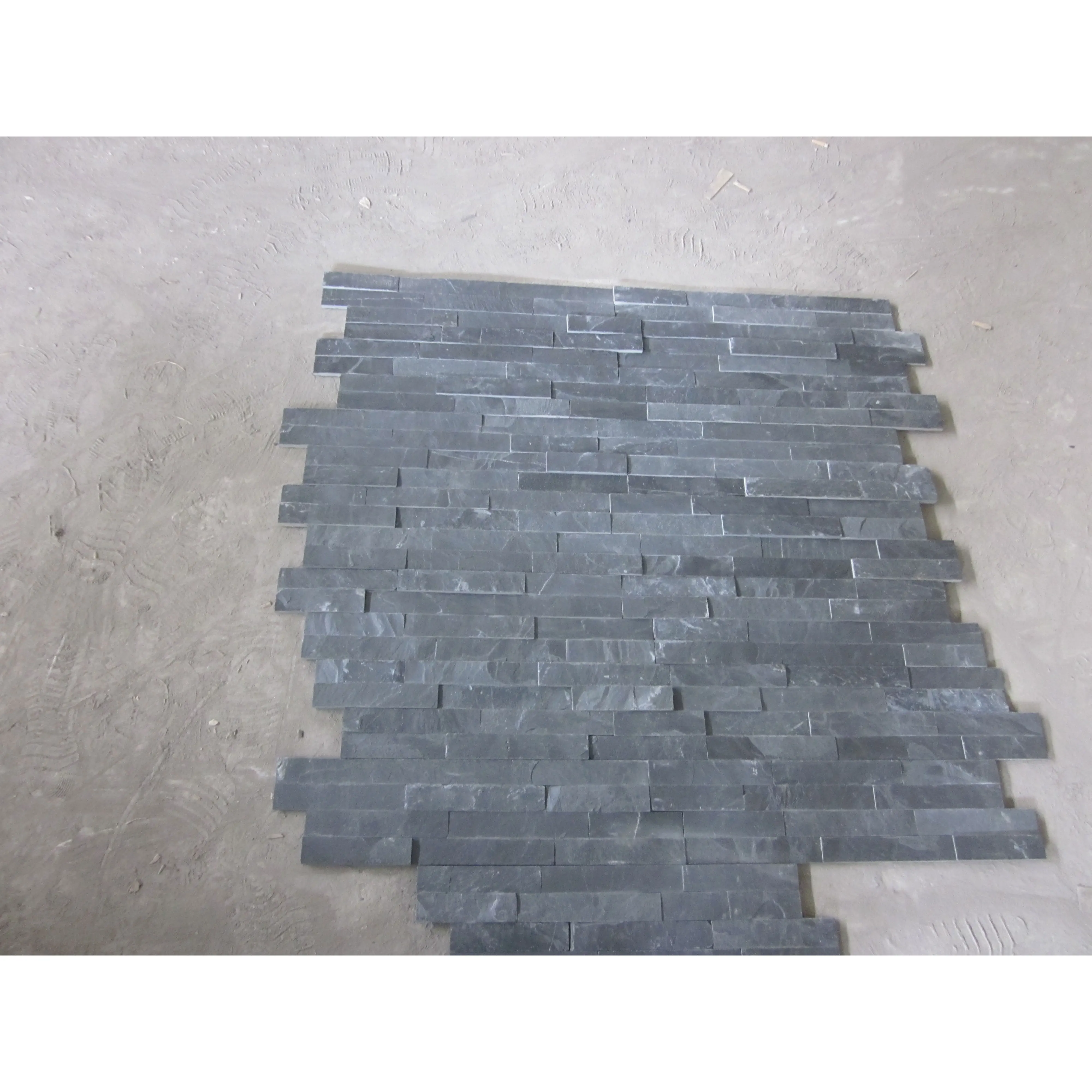 Cheap black slate tiles exterior stone 3D wall panels covering culture stone