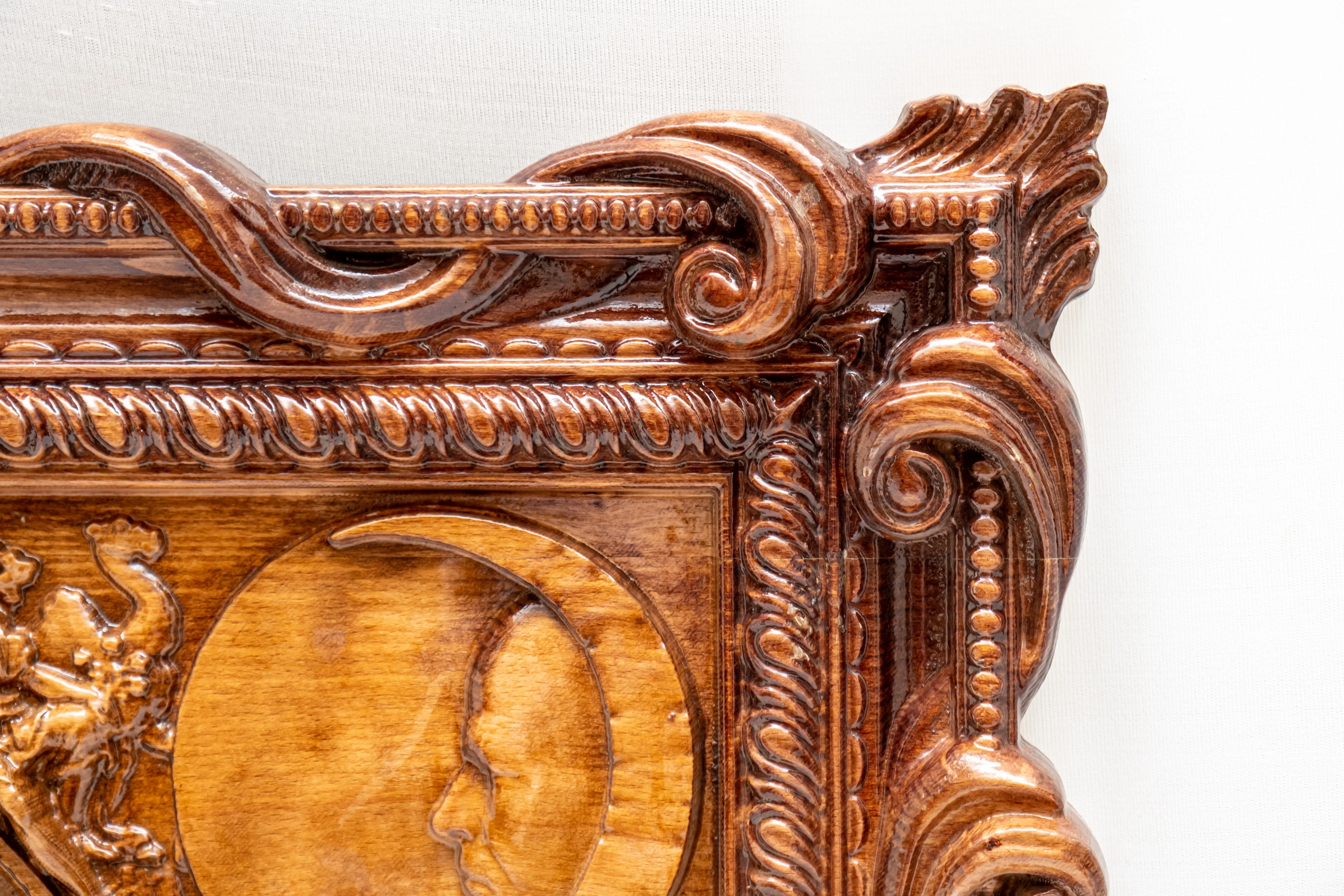 Large 3D Antique style Wooden Old World Map Bas-relief Wooden Carved Wall Art Home Decor