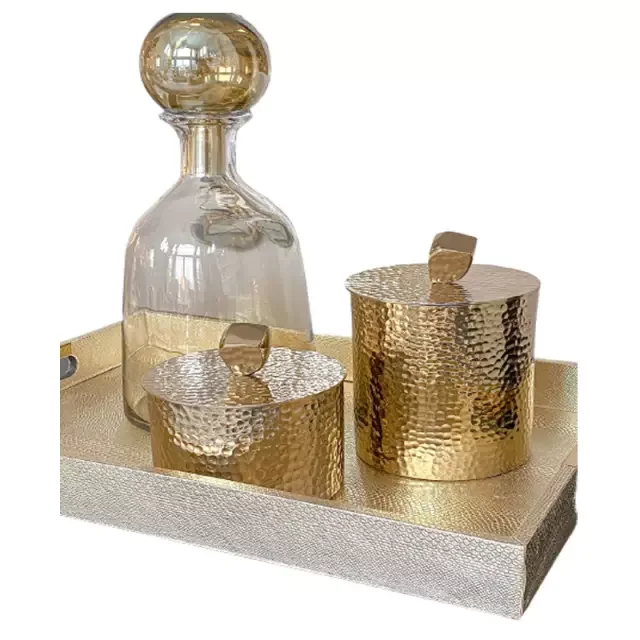 Stylish wine Decanter Jar with Tray Aluminum Copper Finished Tabletop Bar & wine Decanter Modern decorative Hotel & Restaurants