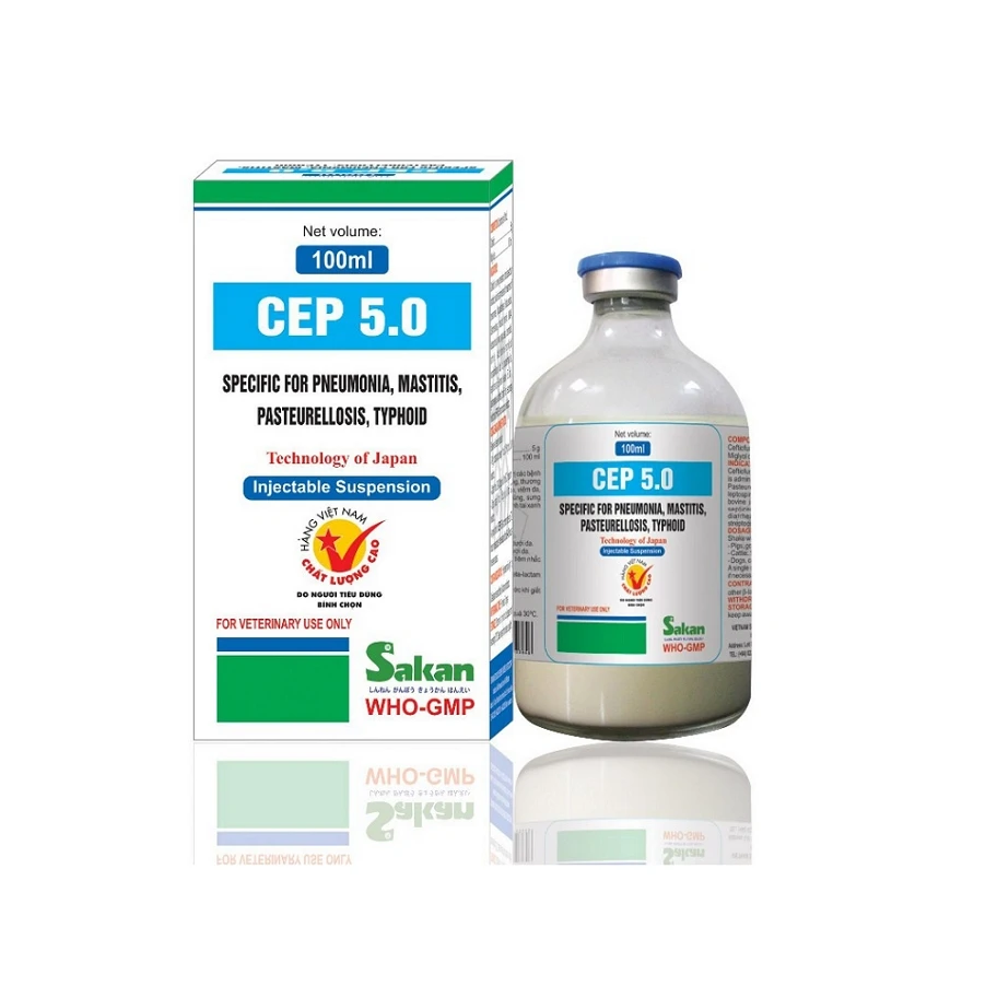 Wholesale Animal Health Care Products CEP 5.0 100ml Cef- tio-fur 5% an-ti-bio-tics in-jec-tion for poultry cattle