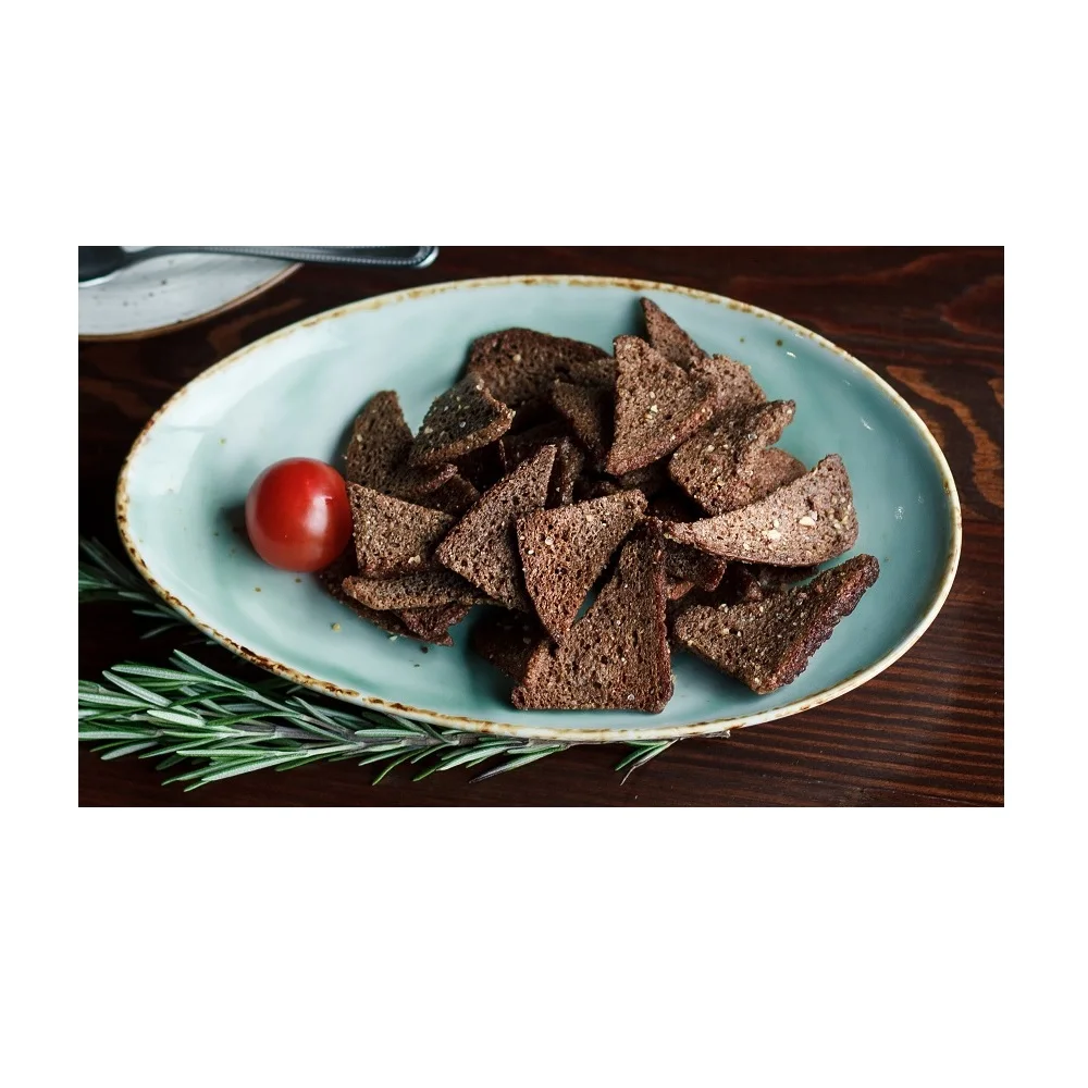Russian Wholesale Non GMO Borodino croutons with garlic, 100g Salted Grain Snacks Crackers Snack Food Crisp