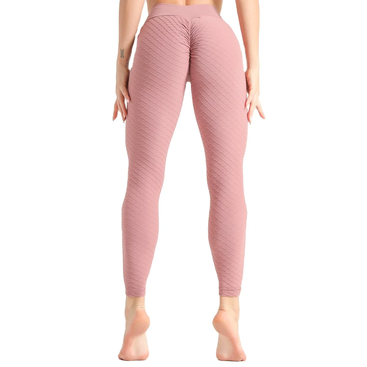 
Seamless striped fitness pants three dimensional shaping hip lifting tight sports pants high waist hip lifting fitness pants 