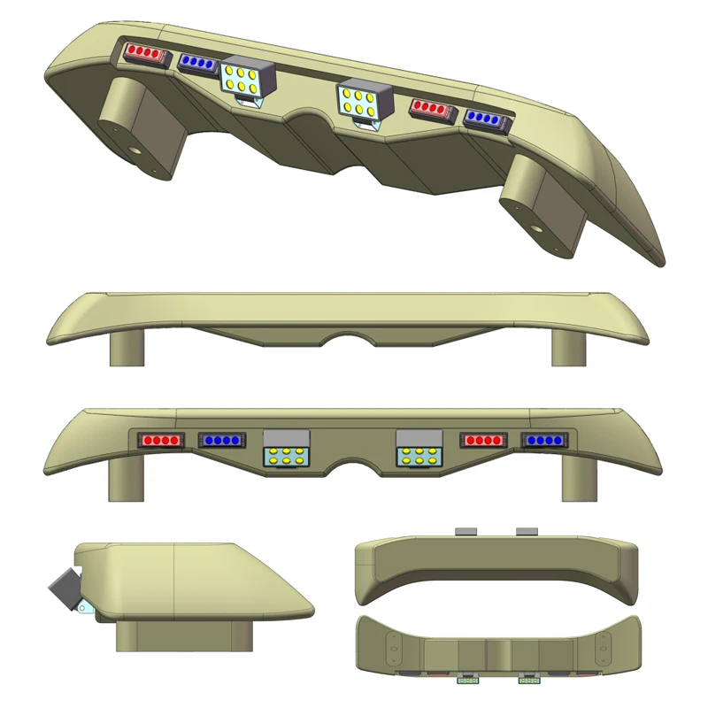 Fiberglass Mercedes Ambulance tail spoiler lights rear wing