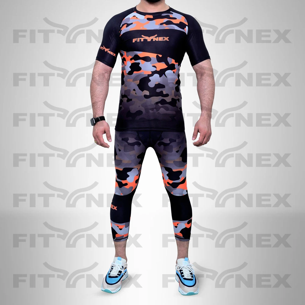 wholesale custom made 3/4 trouser & rush guard / compression full suit