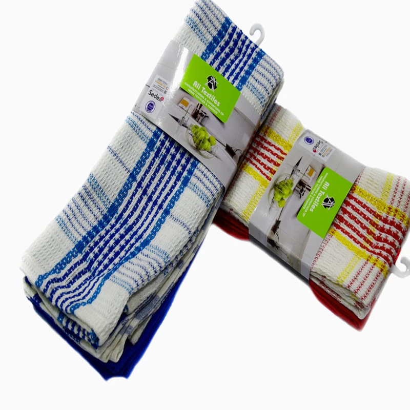 
100% COTTON CRAFT 3 Pc Pack Waffle Kitchen Towels 50x70Cm/80Grams-Pure Cotton, Absorbent Waffle Weave 