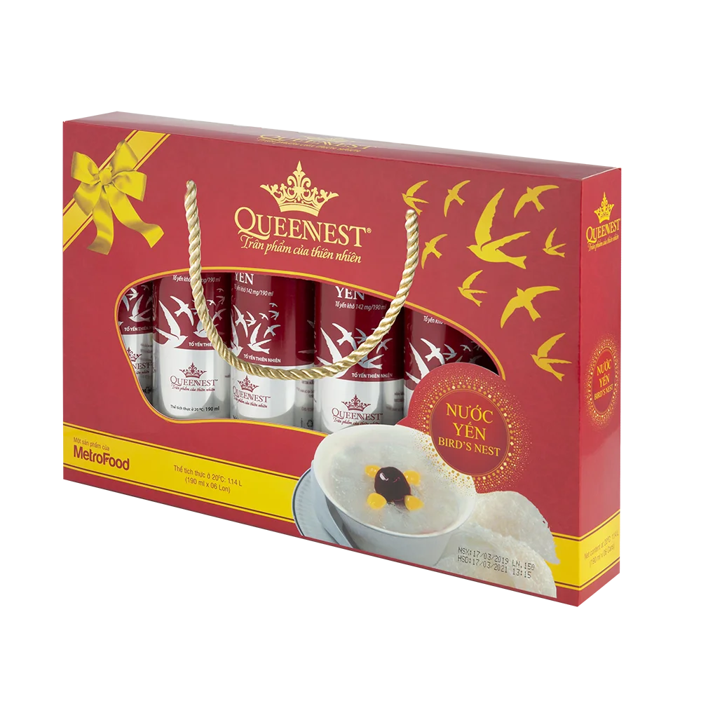 Оригинальный напиток QUEENNEST в виде птичьего гнезда 1% (6 банок x 190 мл) из Вьетнама