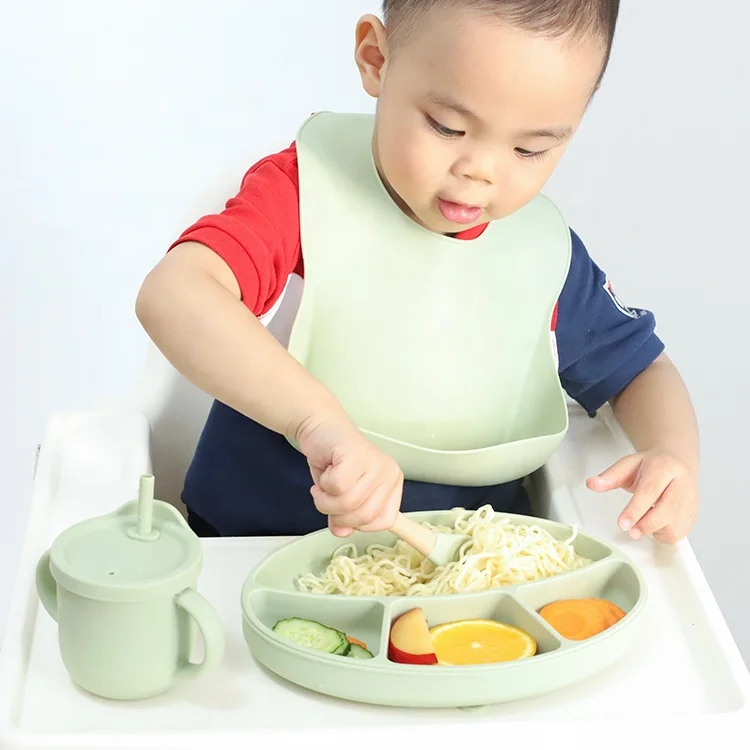 Baby Duck Dishes Silicone Plate Suction Tray Antislip Mini Mat Toddler School Dinner Kids Food Feeding Bowl Plate For Kids