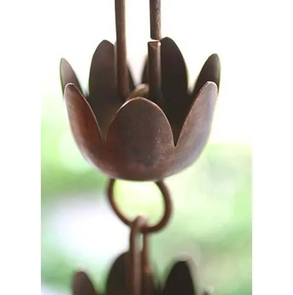 Медная дождевая цепочка цветочный дизайн чашка для украшения сада и желоба