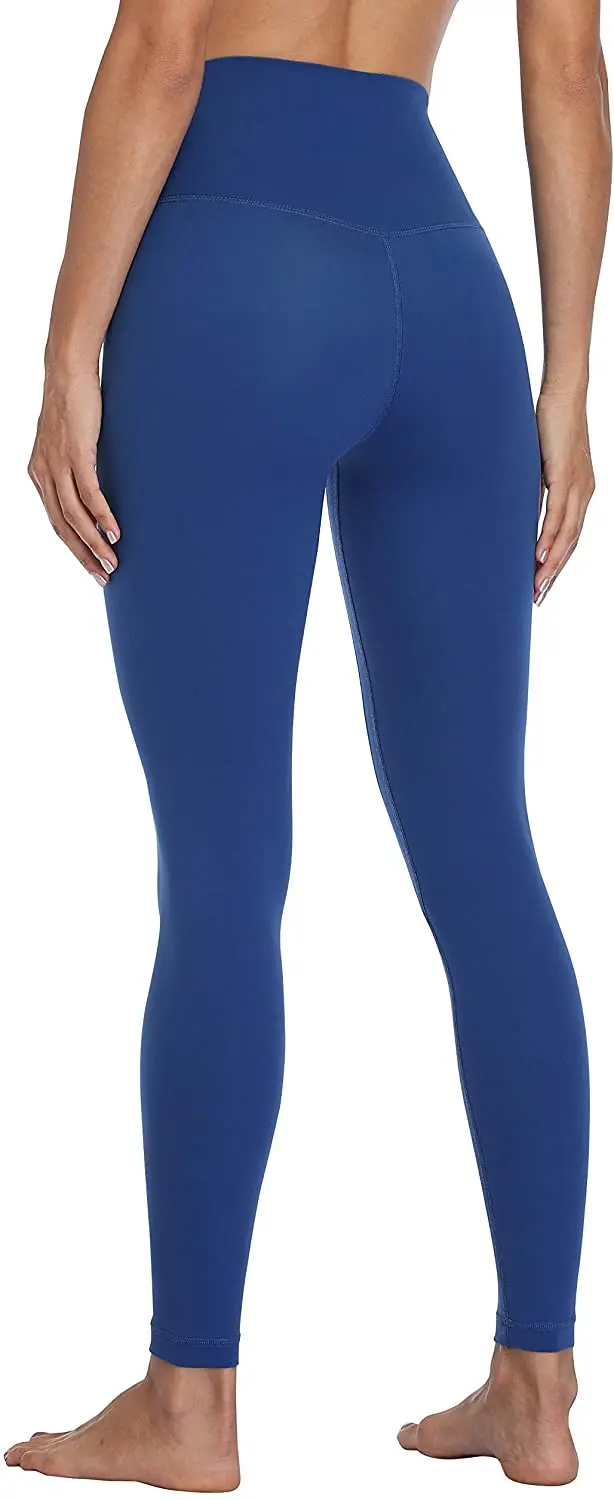 Дышащие однотонные трикотажные Супермягкие женские леггинсы с высокой талией