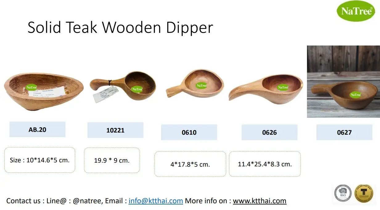 High Quality Premium Product Teak wood Dipper cookware kitchenware accessories Tableware Eco Friendly Product from Thailand