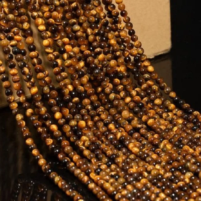 4mm Natural Tiger Eye Stone Smooth Round Loose Wholesale Gemstone Beads Strand Manufacturer Shop Online Now