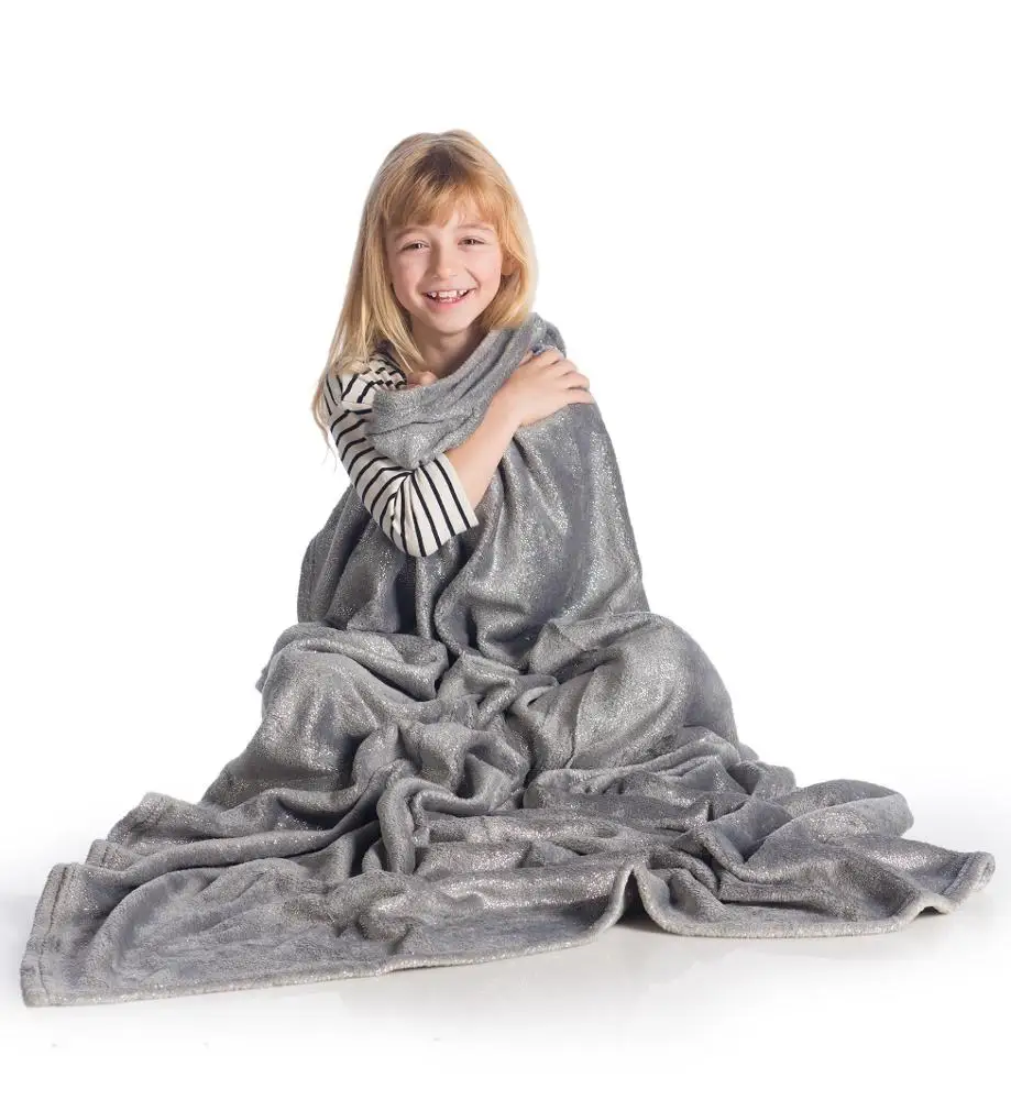GLITTER GREY FLEECE BLANKET