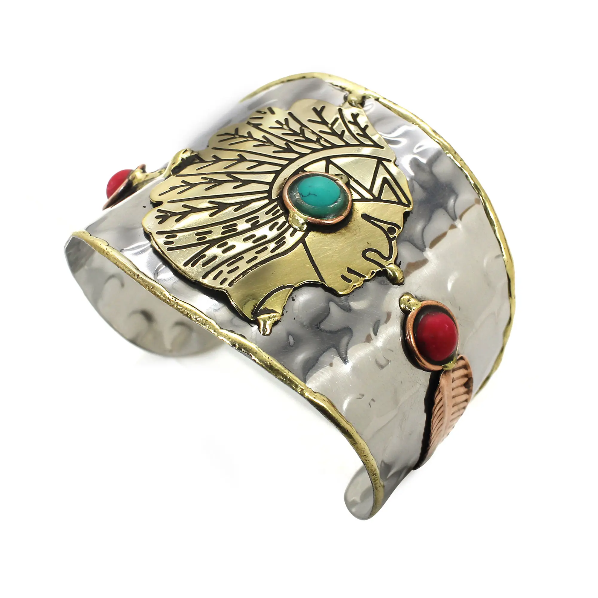 Широкая манжета с Рельефной текстурой позолота 18 карат от производителя ручная работа кованые Твердые манжеты регулируемый браслет