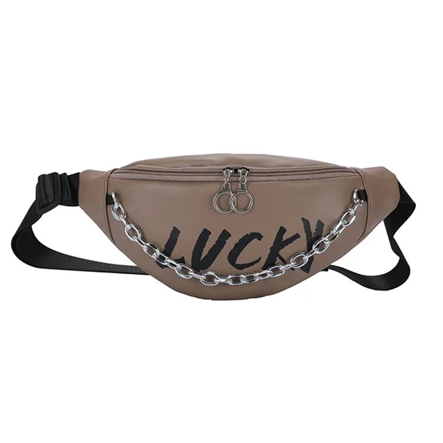 Wholesale Fashion Zipper PU Leather Woman Belt Waist Bag New Trendy Multiple-purpose Crossbody Messenger Bag With Chain For Girl