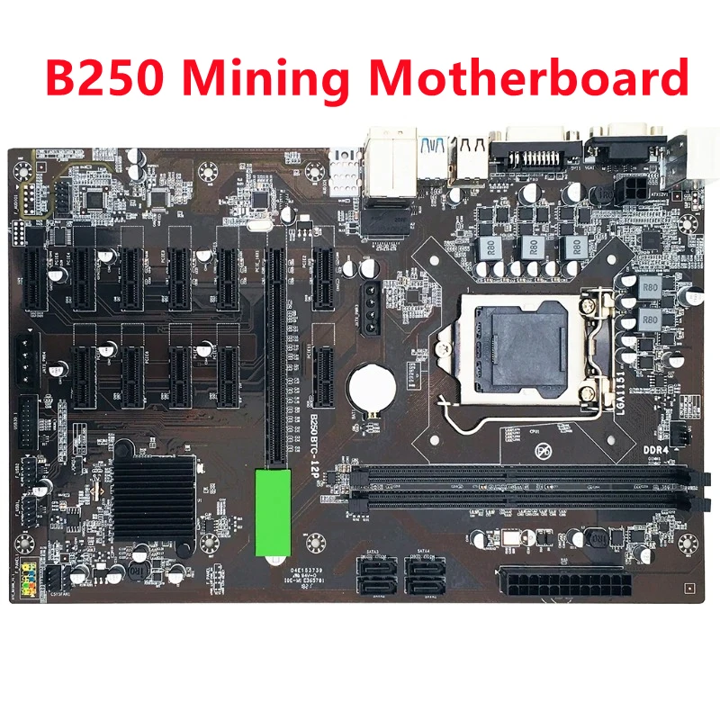 B250 12GPU материнская плата Expert 12 PCI Intel чипсет DDR4 RAM