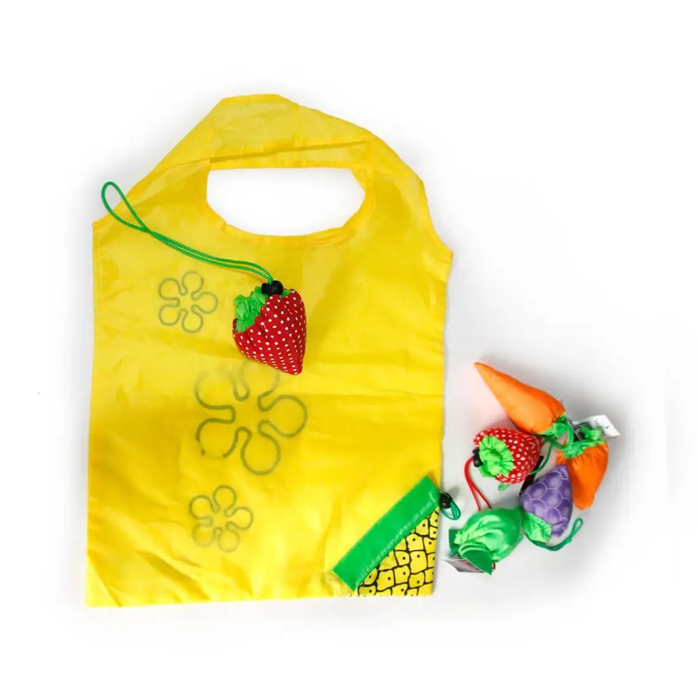 
Eco custom fruits strawberry reusable foldable storage grocery shopping tote bags with logos 