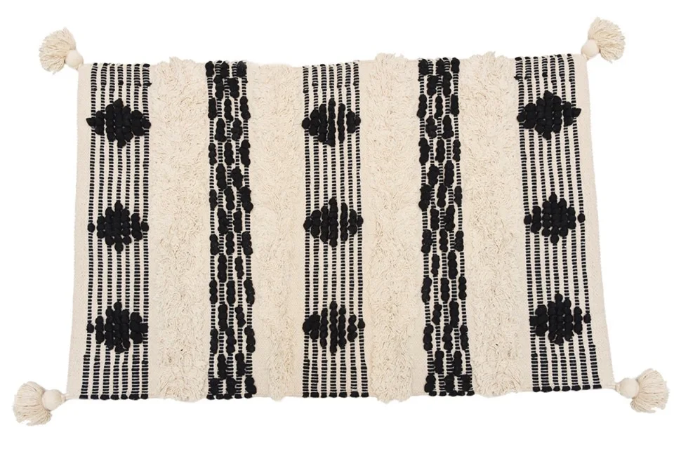 luxury hand knotted cotton woven tufted texture rug