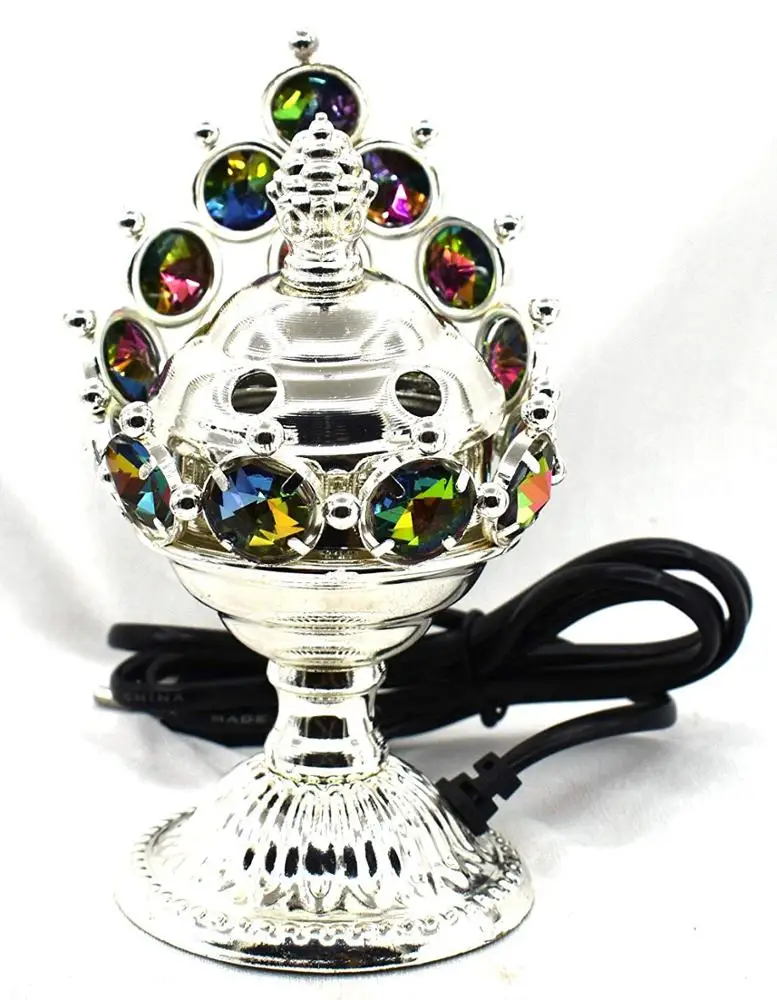 Whole sale High Quality Indian Silver Electric Metal Bakhoor Incense Burner Best for Gifting, Living Room , Bed Room