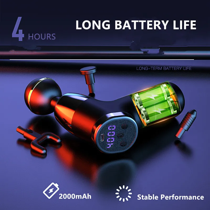 Mini massage gun heat body percussion fascia mini massage gun with case