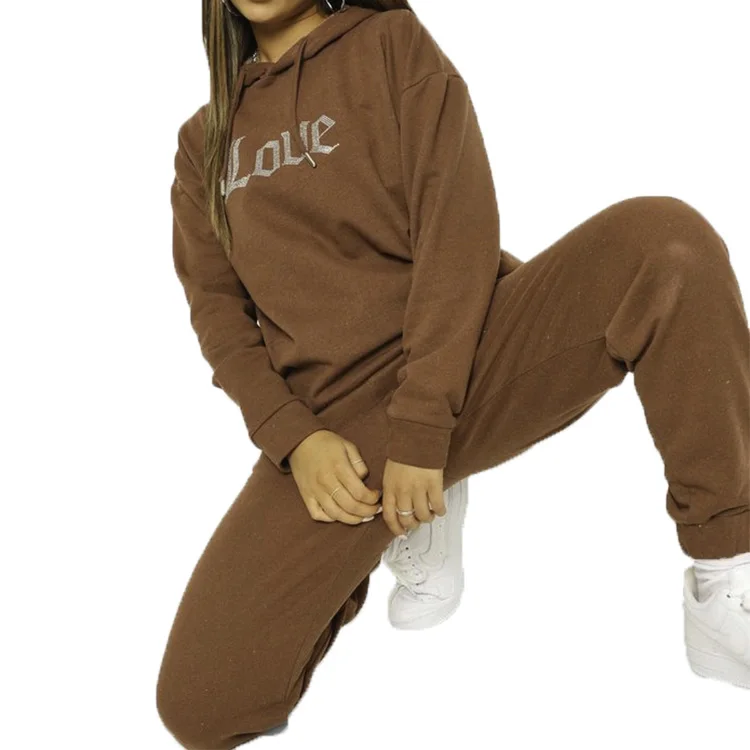 
2021 OEM Service Vendors Hooded Women Clothing Chill Winter Sets Customize Women Set For Ladies 