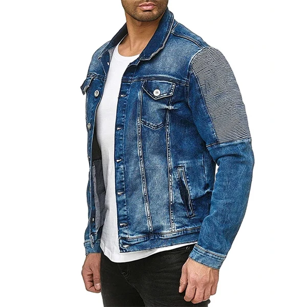 Wholesale Jeans Jacket For Men Ripped Jean Jackets Causal Streetwear Denim Rivets Clothes