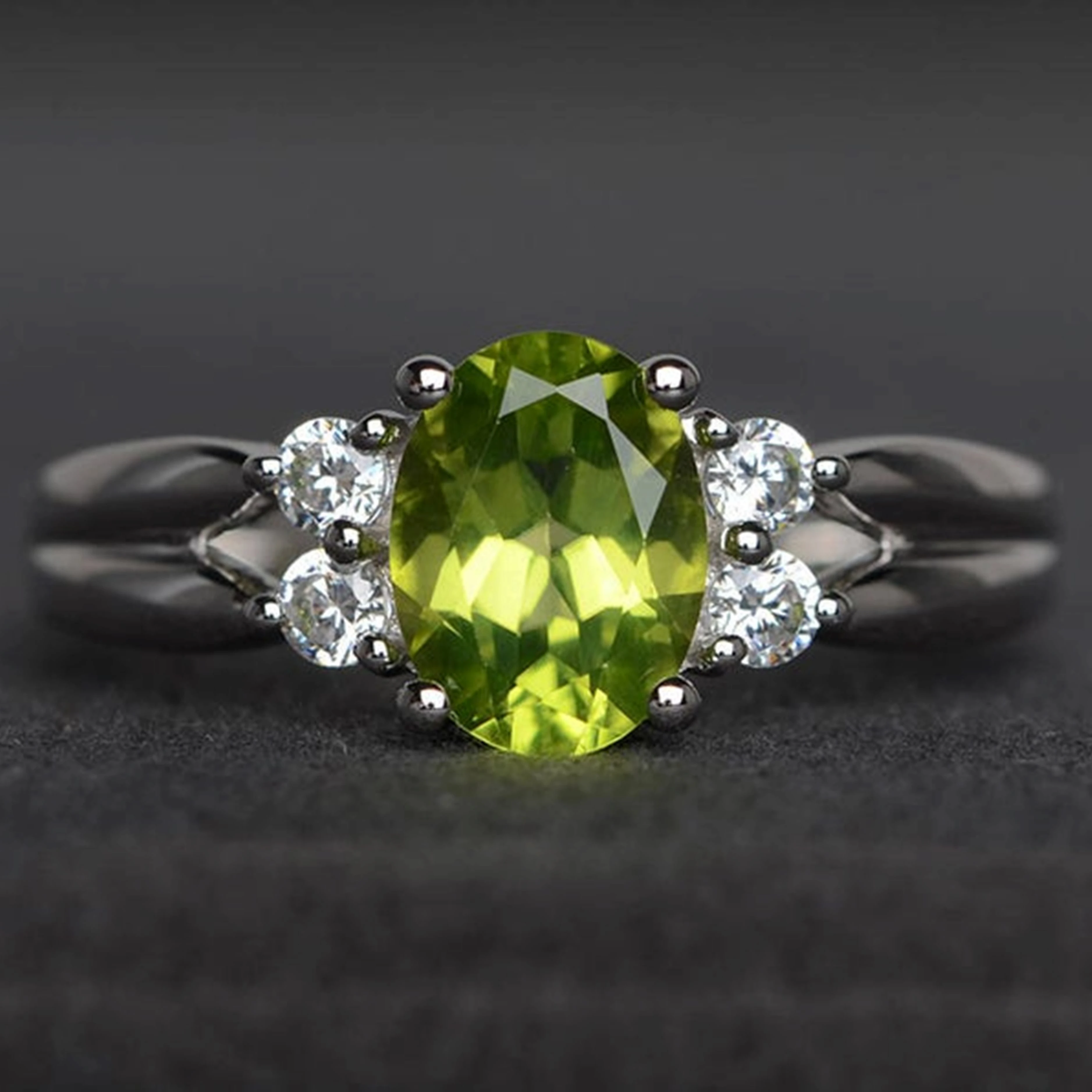 Кольцо из натурального кварца с Перидотом, кольцо из серебра 925 пробы с камнем для удара по месяцу рождения, кольцо-солитер с зеленым камнем, ювелирное изделие ручной работы, подарок