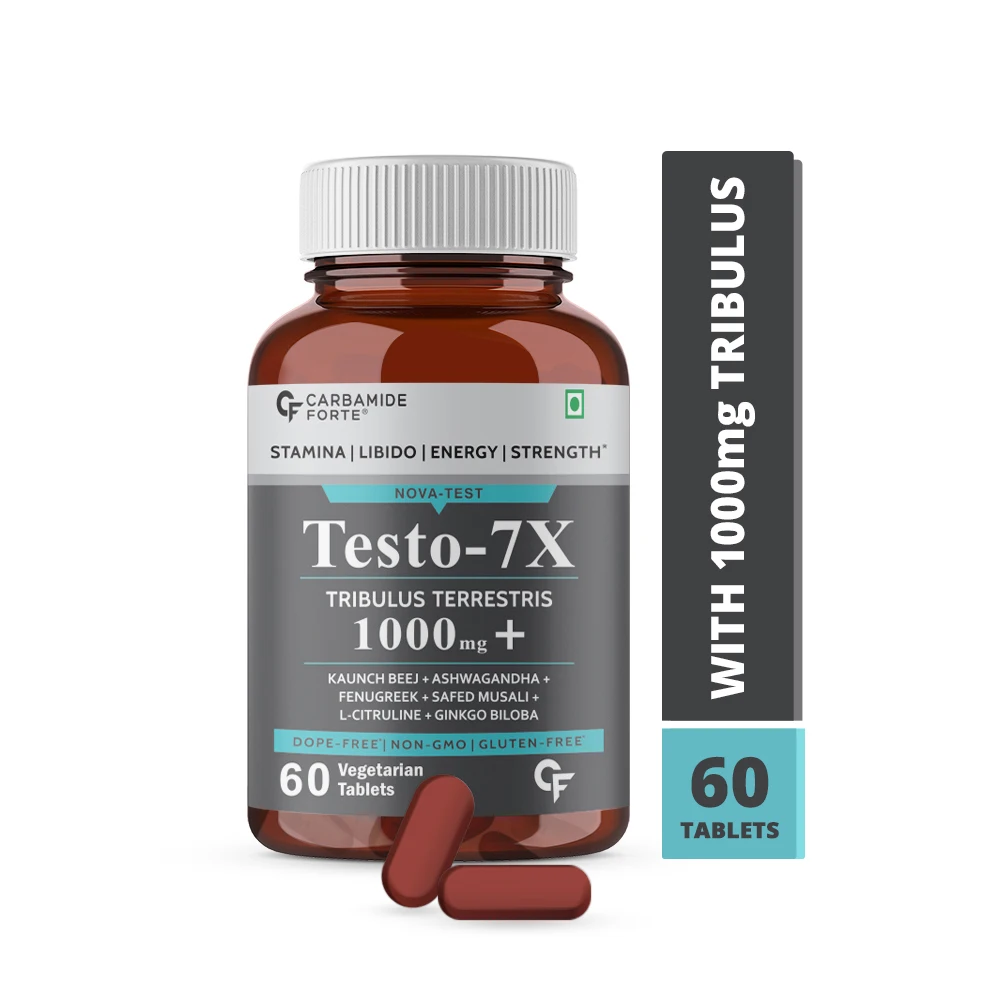 
Carbamide Forte Stamina & Libido Booster Supplement for Men with Tribulus 1000mg, Ashwagandha 60 Veg Tablets 