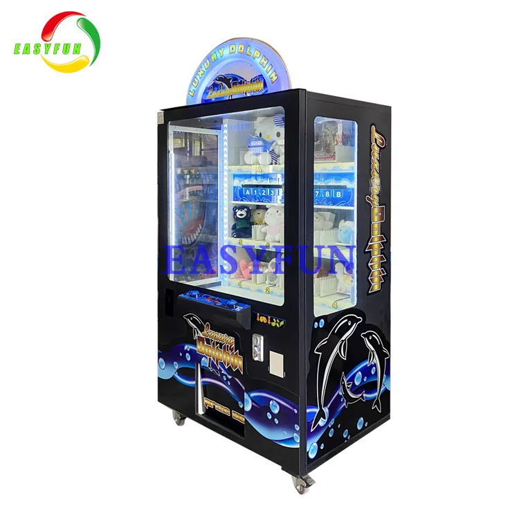 Luxury Dolphin Arcade Toy Claw Push Vending Game Machine