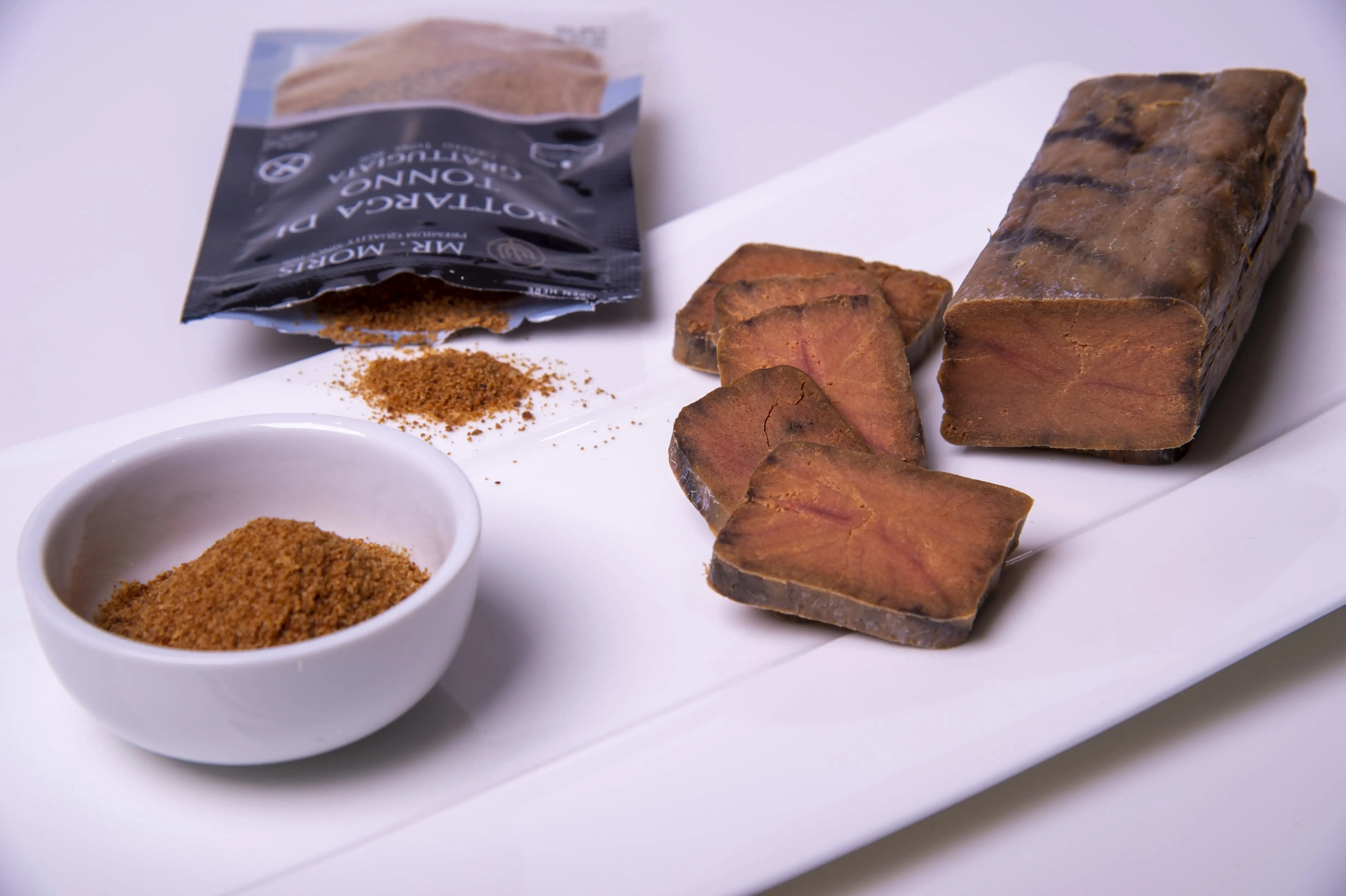 Premium Quality Grated Yellowfin Tuna Bottarga Mr. Moris Made in Italy Kosher Jar 50 g