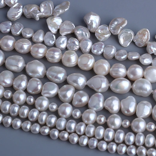 
Wholesale Factory Price Medium Freshwater Loose Pearl Cream White Potato Shape Real Natural Pearl Bracelet clearance For Couples 