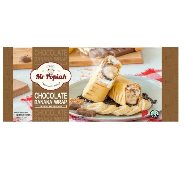 Singapore Sweet and Salty Taste Frozen Style Ready to Eat Chocolate Banana Microwavable Wraps For Children And Adults