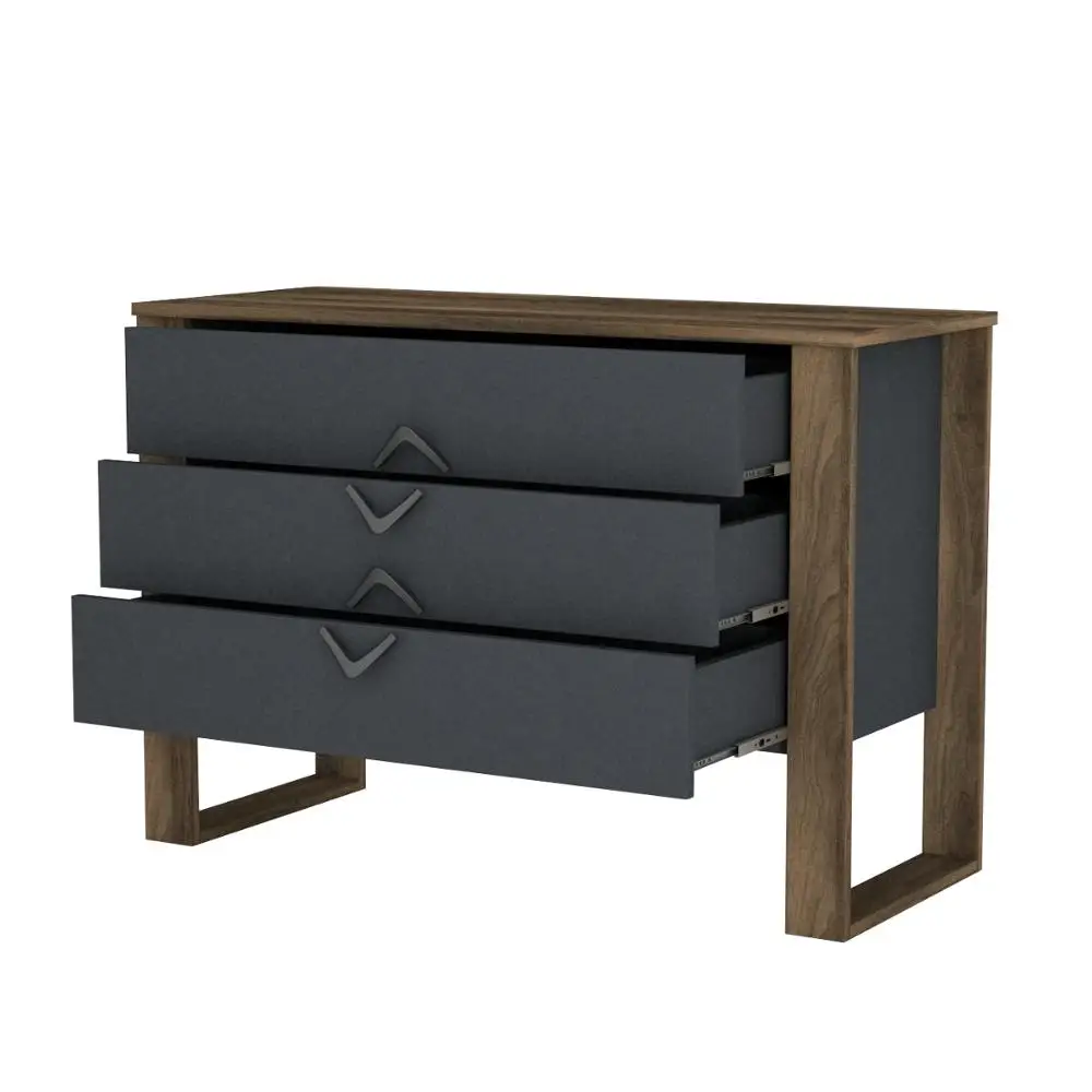 Exclusive Bumerang Wooden Bedroom Furniture Chest of Drawers Wood Walnut Anthracite