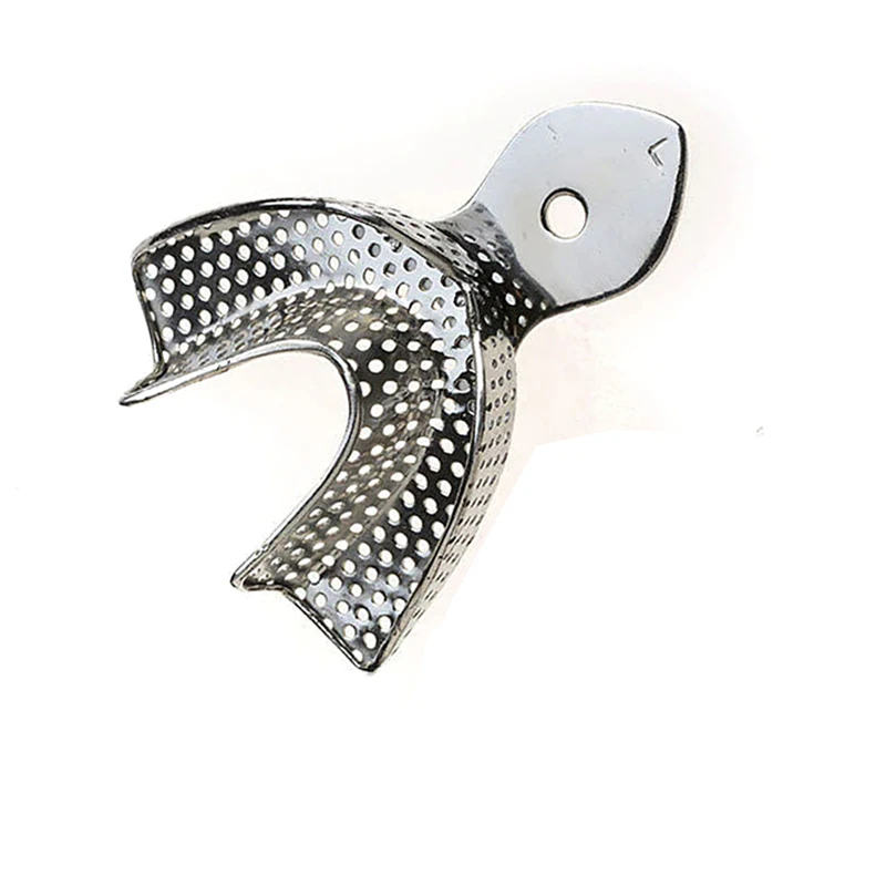 Оптовая продажа набор стоматологических оттисков перфорированные металлические многоразовые верхние нижние Маленькие средние большие стоматологические оттисковые лотки