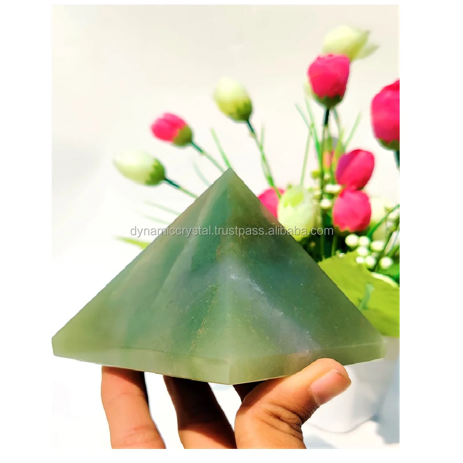 
Wholesale natural quartz crystal aventurine jade green pyramid wand to heal Green Aventurine Gemstone Pyramid Energy Generator 