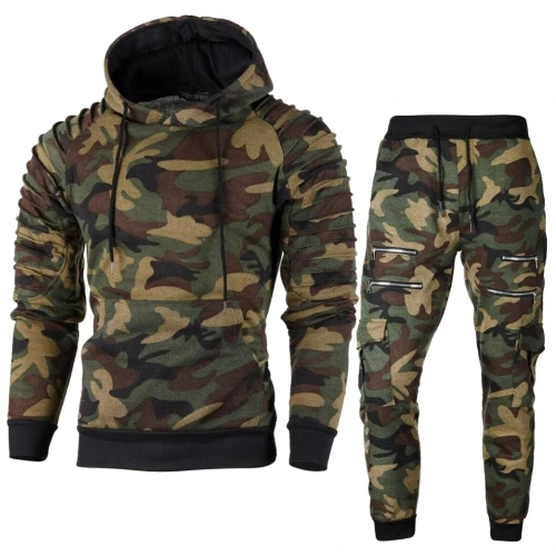 Mens Clothing 2 Pieces Jogger Sweat suit Set Custom Logo Print Acid Washed Tracksuit Men Hoodie Set