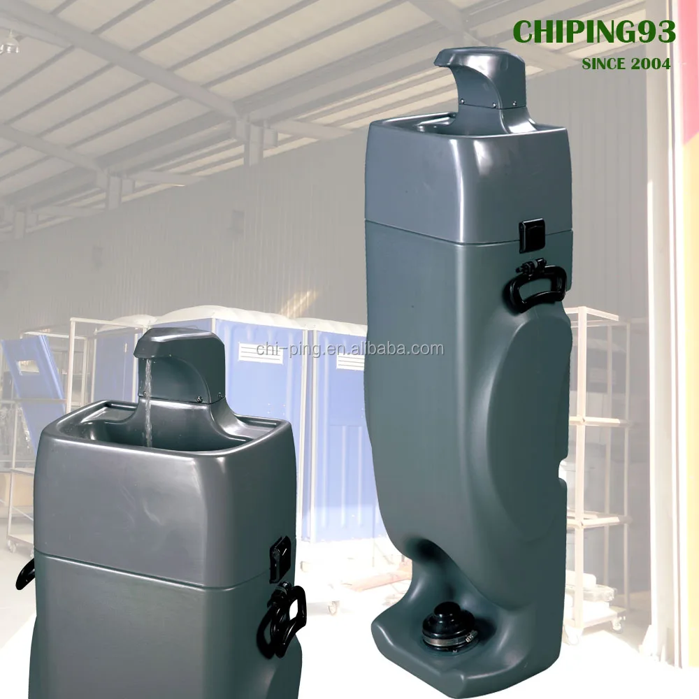 Plastic portable public toilet squatting toilet with flush pump