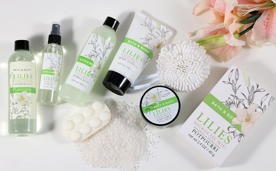 Wholesale Customized Fragrance 10Pcs Body Care Bath Set Holiday Gift Set Bath Basket Gift Set