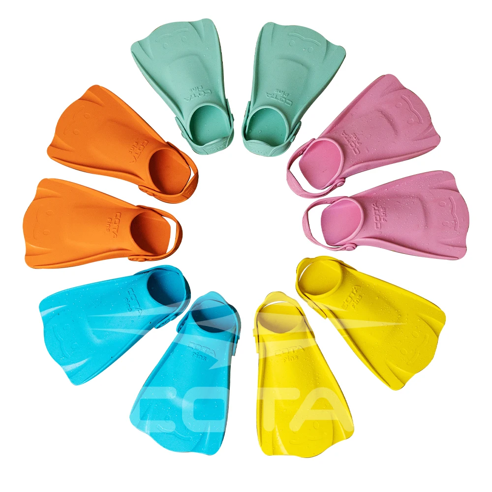  Легкие резиновые ласты с открытым каблуком для подводного плавания Детские водных видов спорта дорожное снаряжение и плавательные коротким лезвием