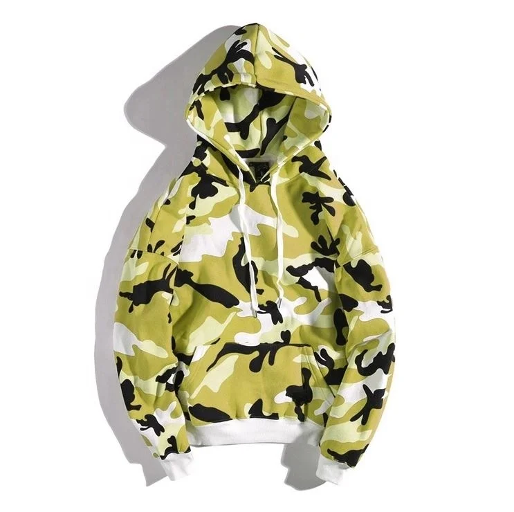 Camouflage Hoodie Durable Drawstring Lined Hood Print Lightweight Outdoor with Custom Logo Kangaroo Pocket Athletics Winter