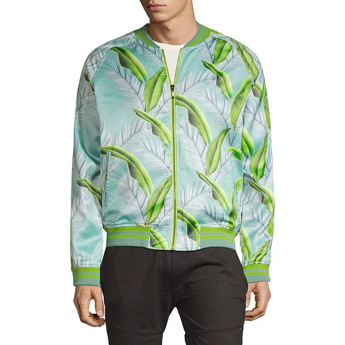 Bomber jacket Sublimated men Stylish Stand Collar Full Sleeve Zipper Closure for Sale