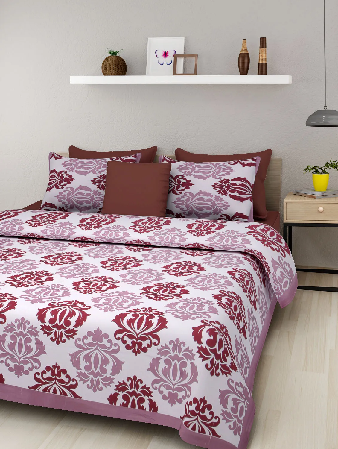 Bedsheet with 2 pillow covers Kerry Pattern Super Fine Cotton Fabric Handmade Multiple Color