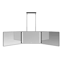 Hot sale self-cutting three-sided folding makeup mirror with lamp led three-folding mirror