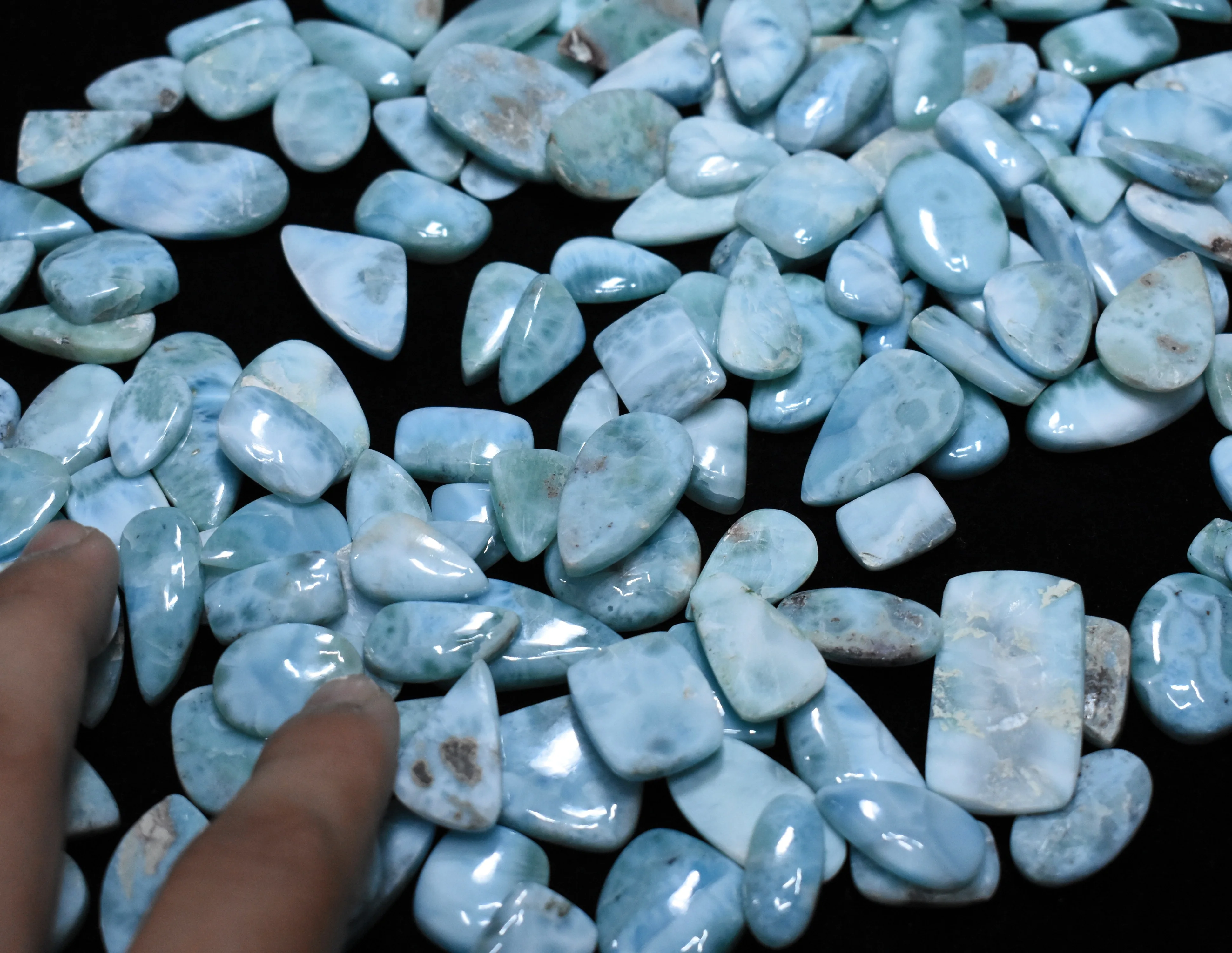  Натуральный голубой Ларимар кабошон разных форм все размеры Синий драгоценный камень для ювелирных изделий